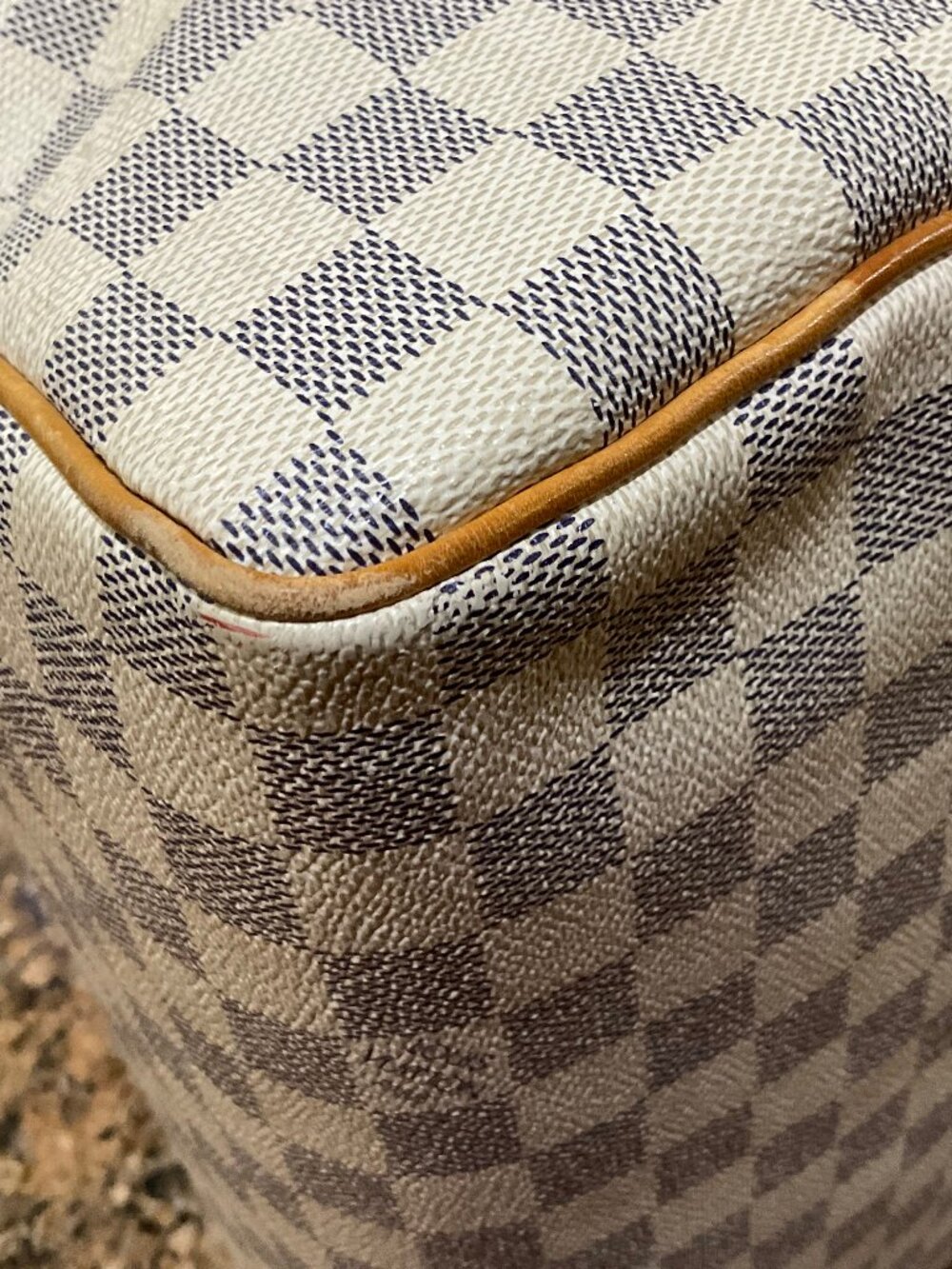 Louis Vuitton Speedy 30 Damier Azur White/Light Blue Checkered Satchel Handbag - Picture 12 of 16
